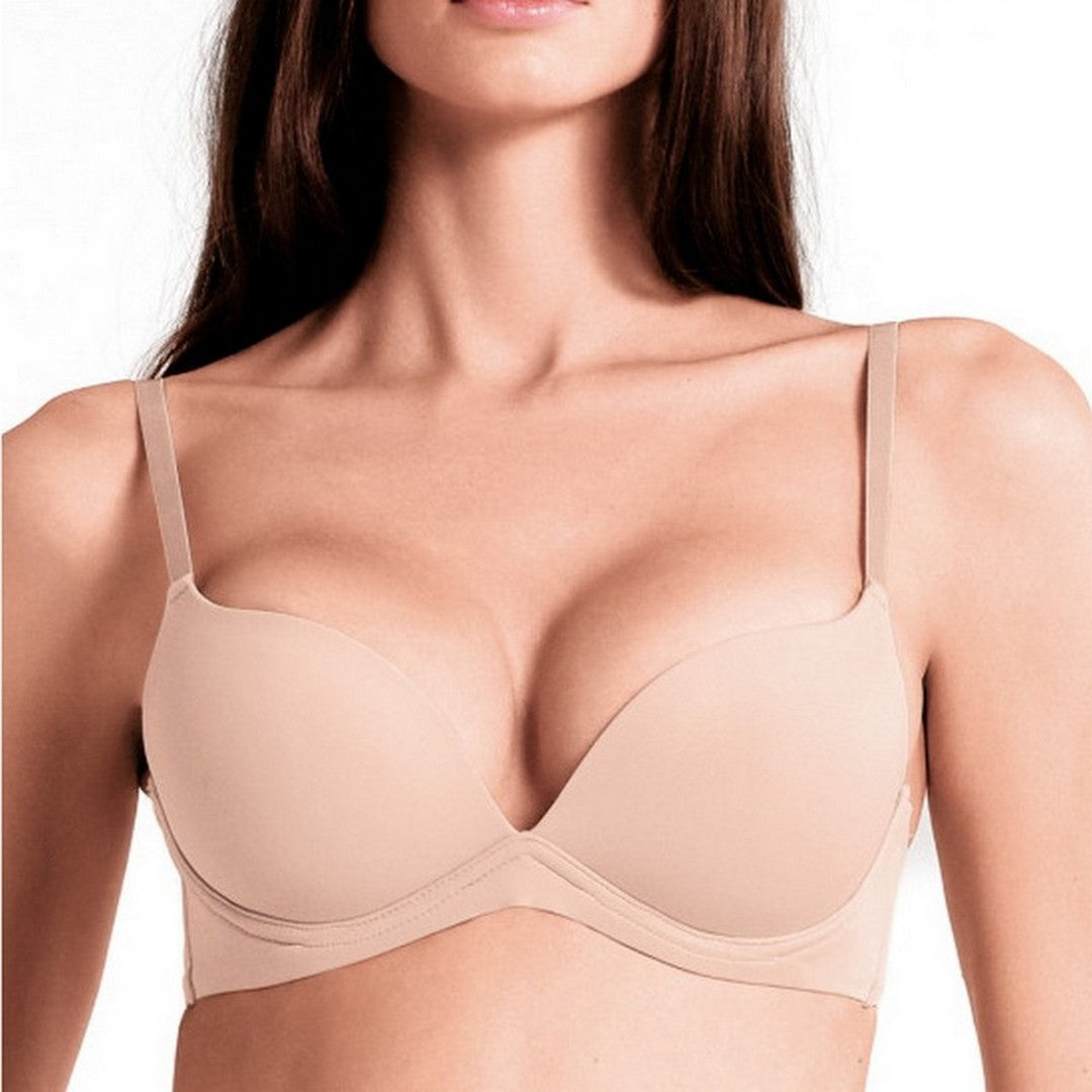 Lormar Reggiseno Donna Push-up liscio Senza Ferretto Nudo