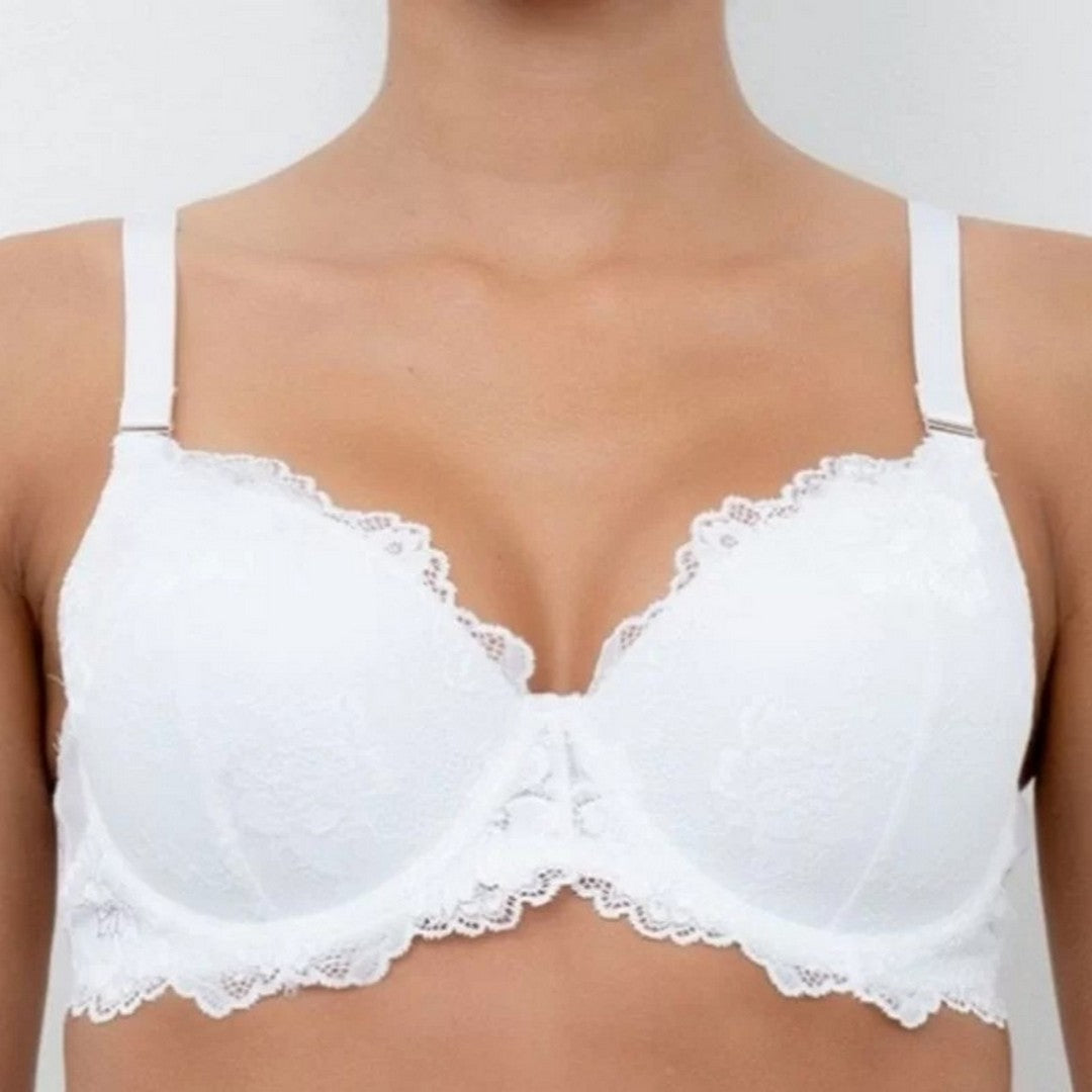 Lormar Reggiseno Donna Balconcino Favoloso in Pizzo con Ferretto