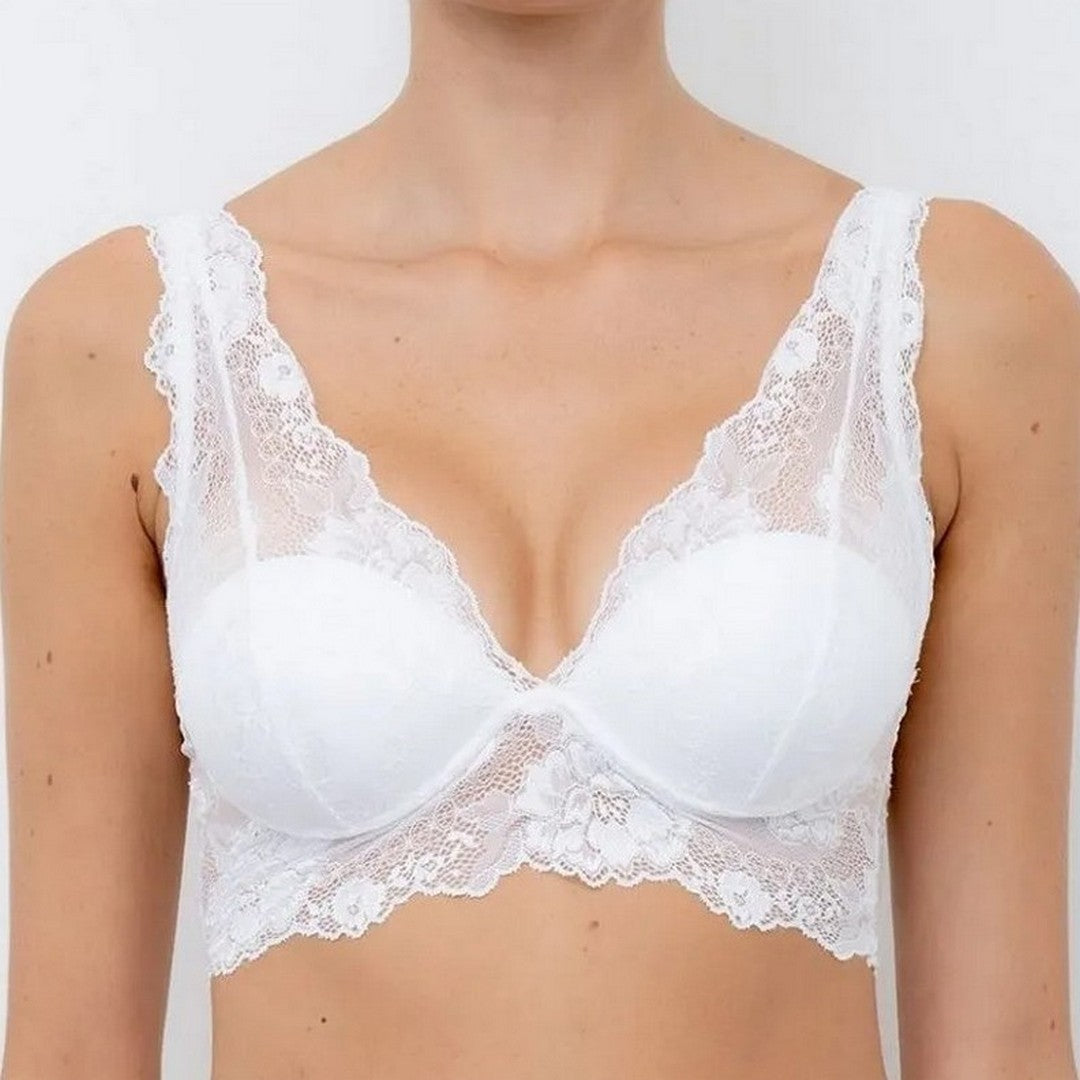 Lormar Reggiseno Donna Bralette Push-up in Pizzo