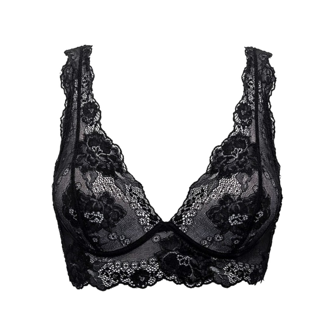 Lormar Reggiseno Donna Bralette Push-up in Pizzo
