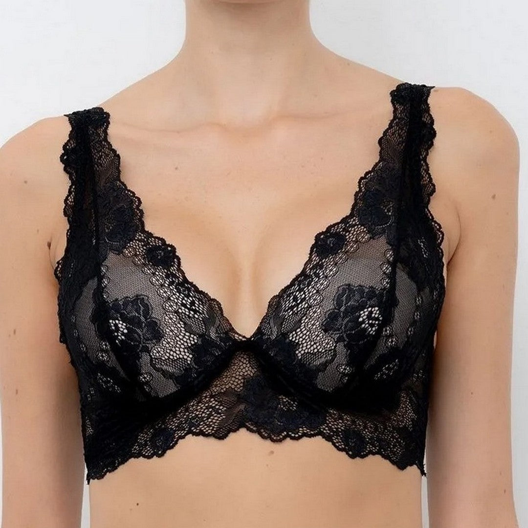 Lormar Reggiseno Donna Bralette Push-up in Pizzo