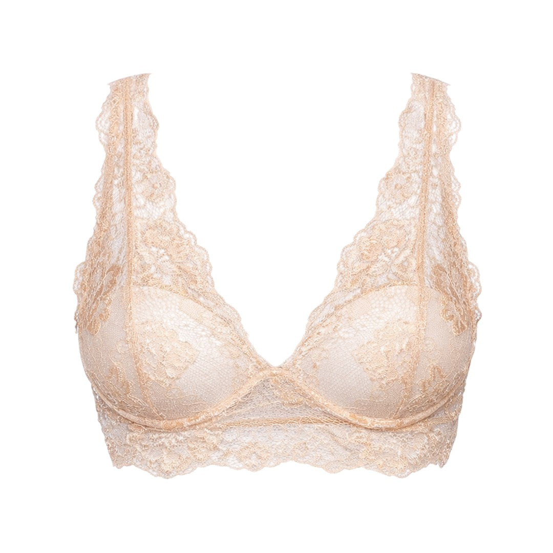 Lormar Reggiseno Donna Bralette Push-up in Pizzo