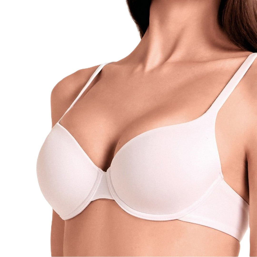 Lormar Reggiseno Donna Balconcino Imbottito in microfibra con ferretto Bianco