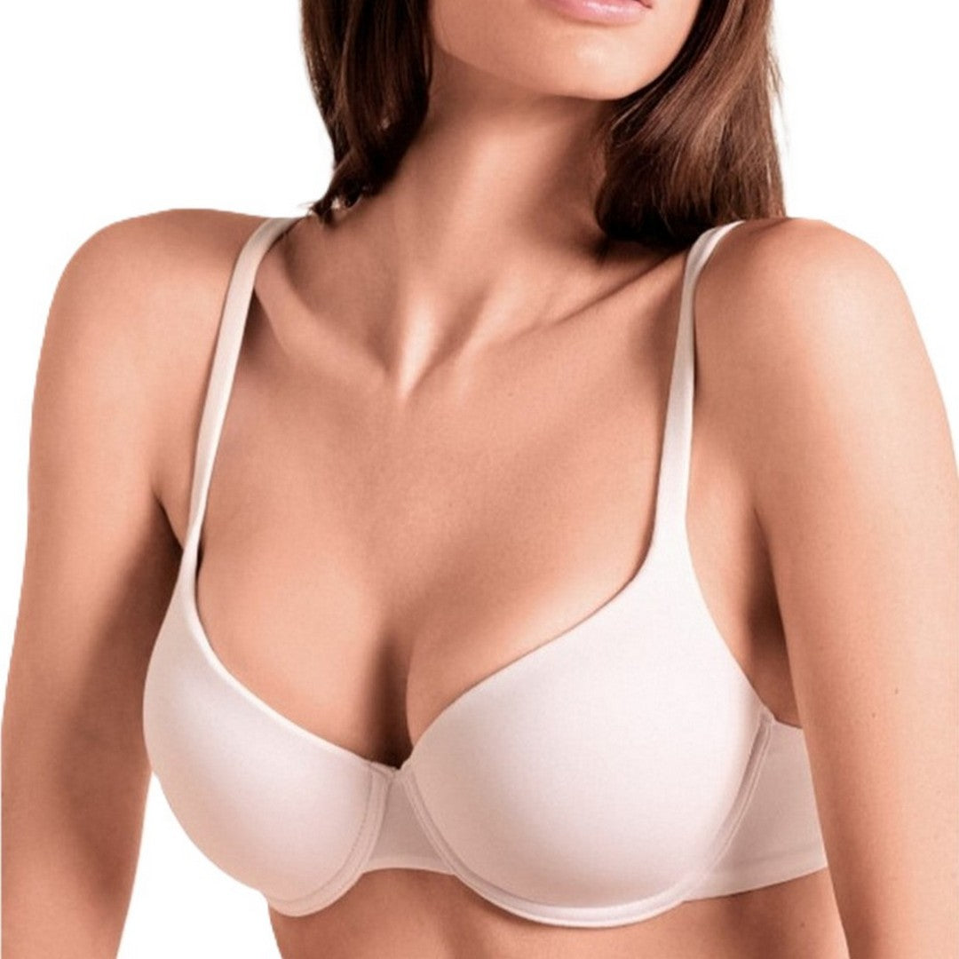 Lormar Reggiseno Donna Balconcino Imbottito in microfibra con ferretto Bianco