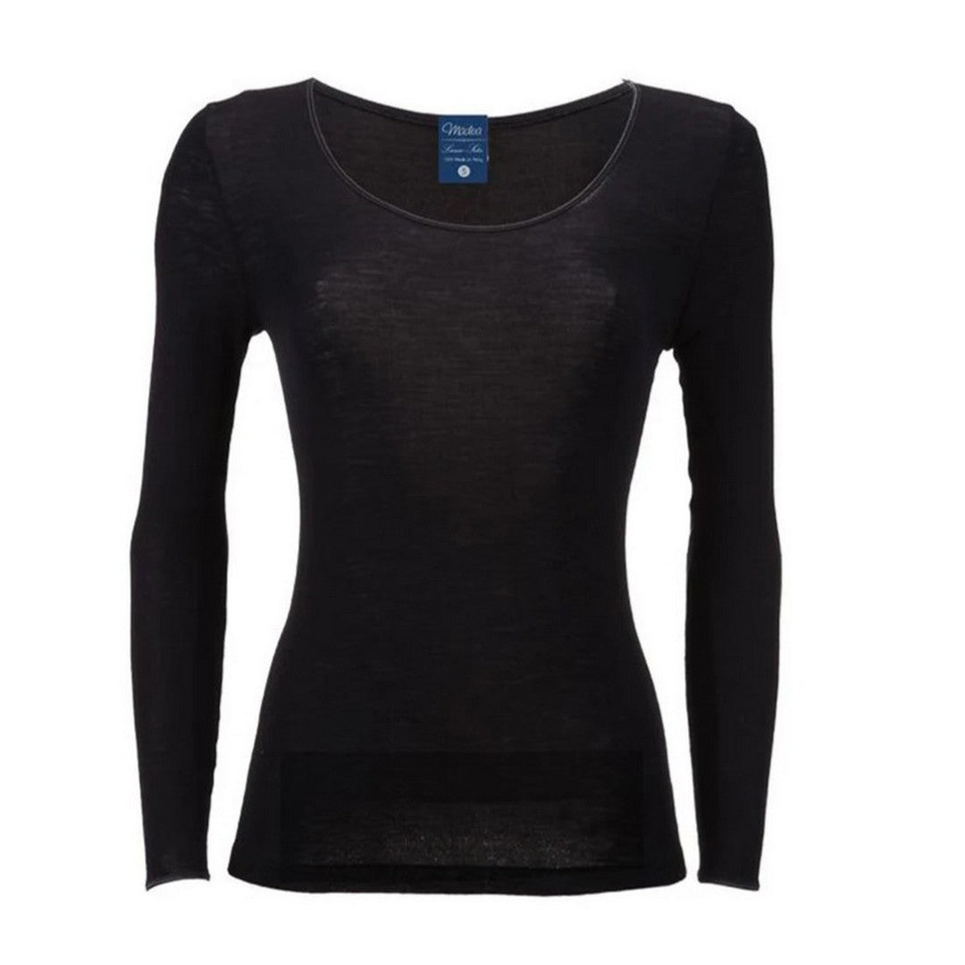 Madiva Maglia donna Manica Lunga Lana Seta Nero