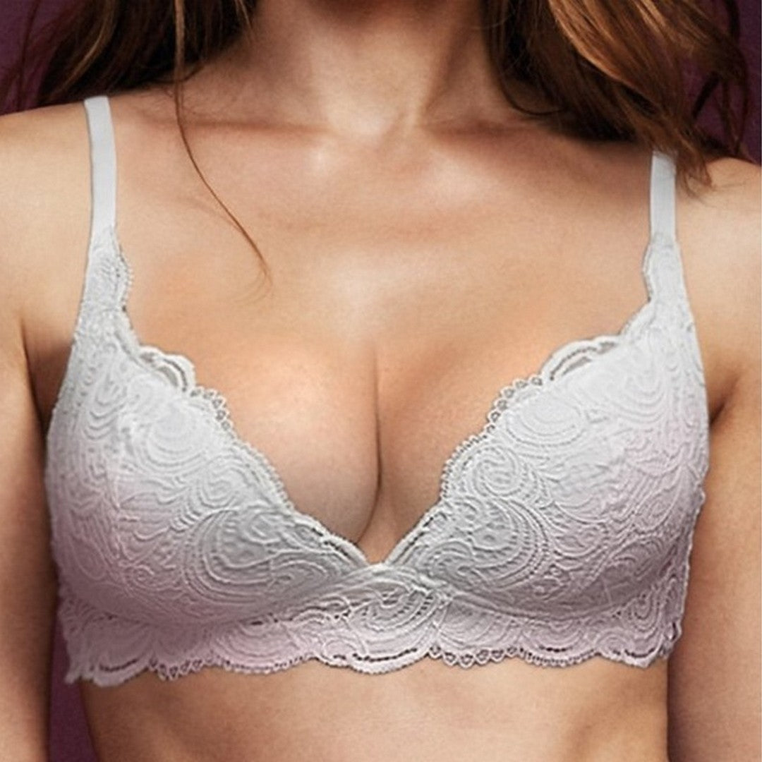 Lormar Reggiseno donna Triangolo Frizzante Vela in Pizzo Leavers Bianco