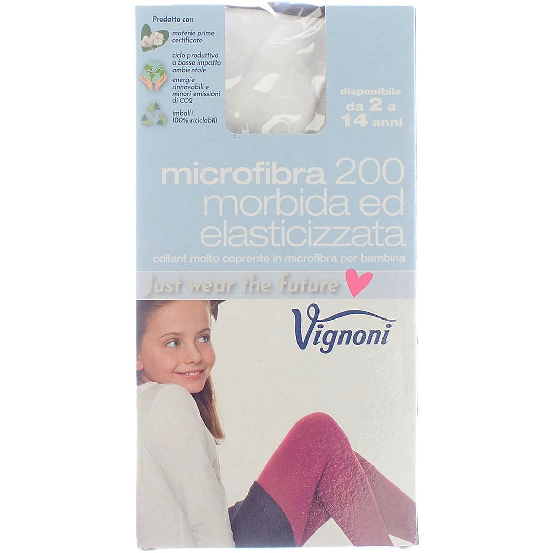 Vignoni Collant Bambina 200 Denari in Microfibra Bianco