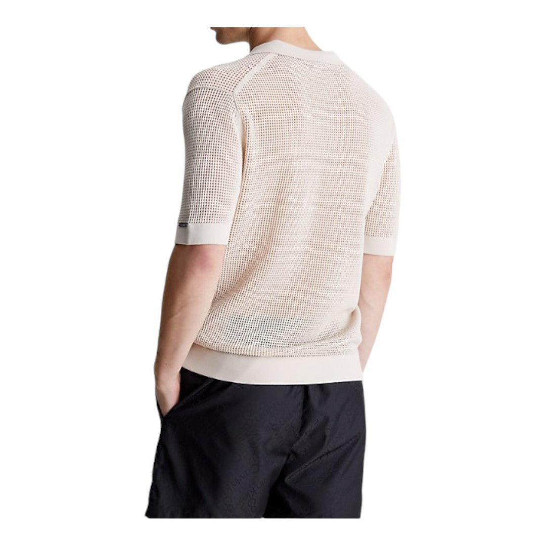 Calvin Klein Beachwear Uomo Polo Open Knit KM0KM00963-ACE