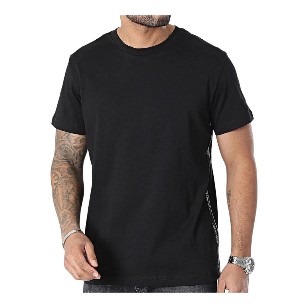 Calvin Klein Beachwear Uomo T-Shirt Crew Neck Tape Tee - KM0KM00966-BEH