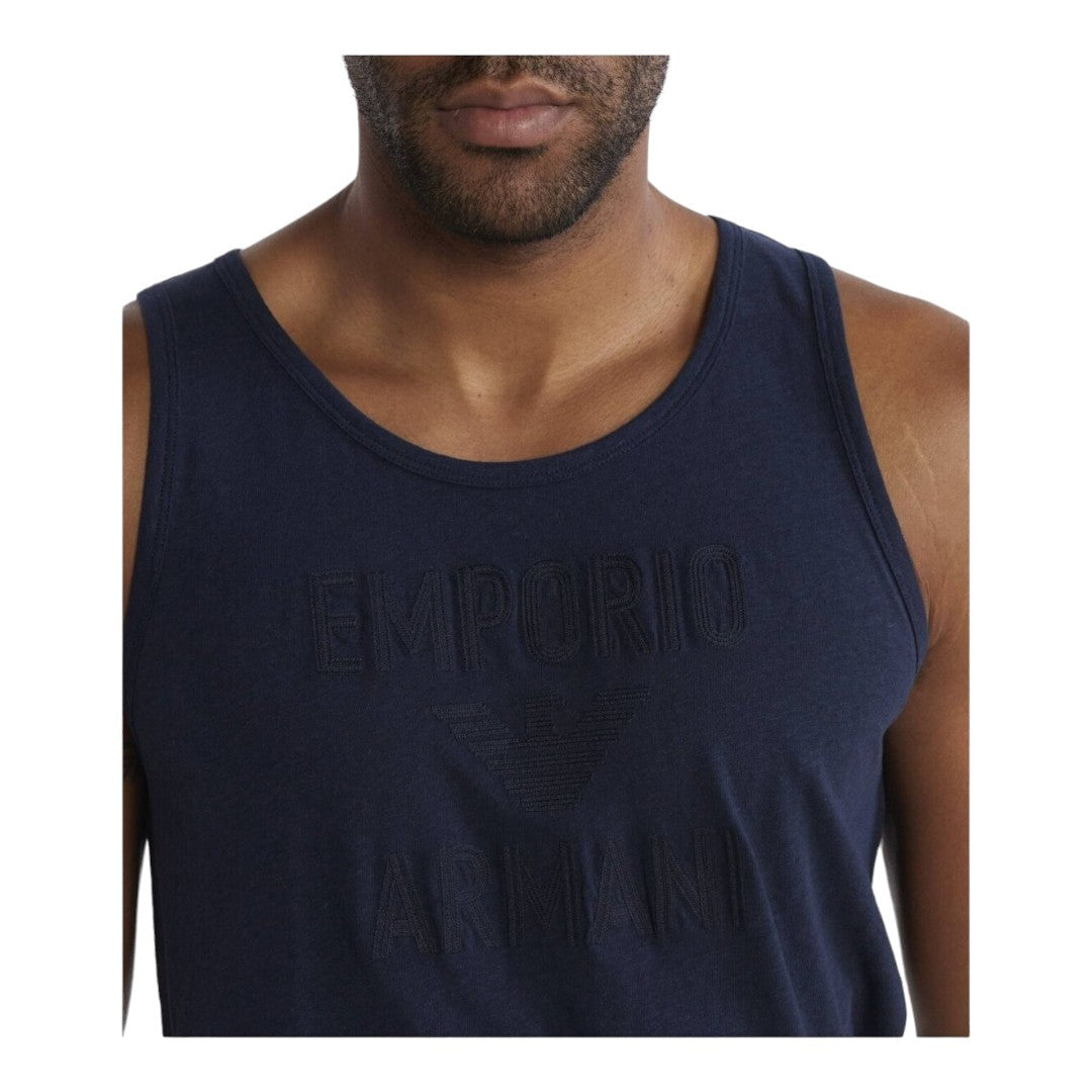 Emporio Armani Canotta Tank Beachwear Blu - 211875 4R485 06935