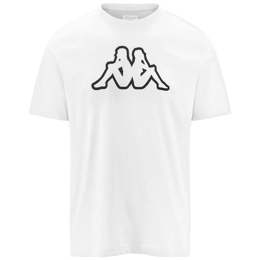 Kappa T-Shirt Uomo Logo Korpo Cromen Bianco & Nero - 303HZ70-903