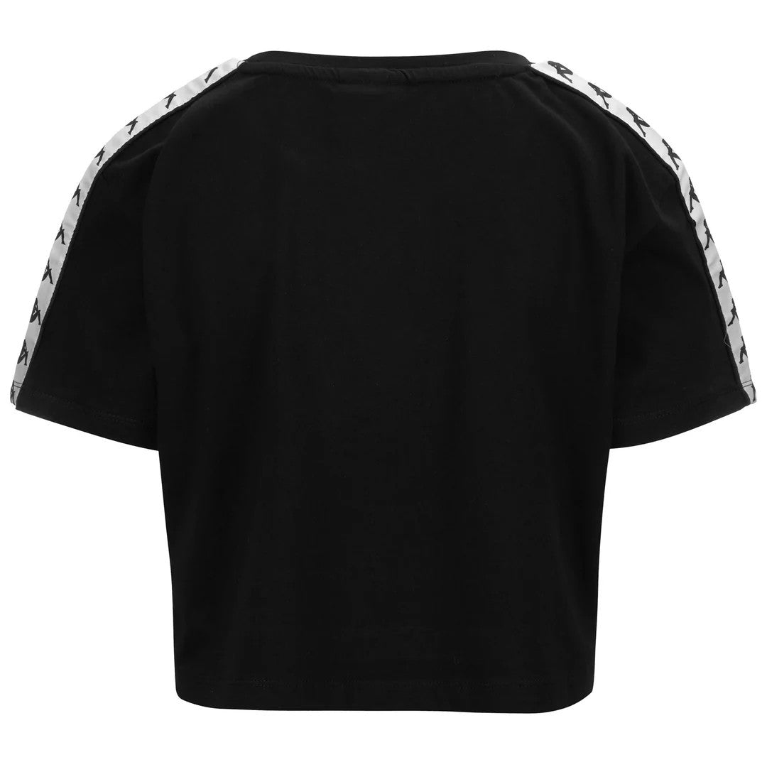 Kappa T-Shirt Donna 222 BANDA APUA Crop Nero - 303WGQ0-BY7