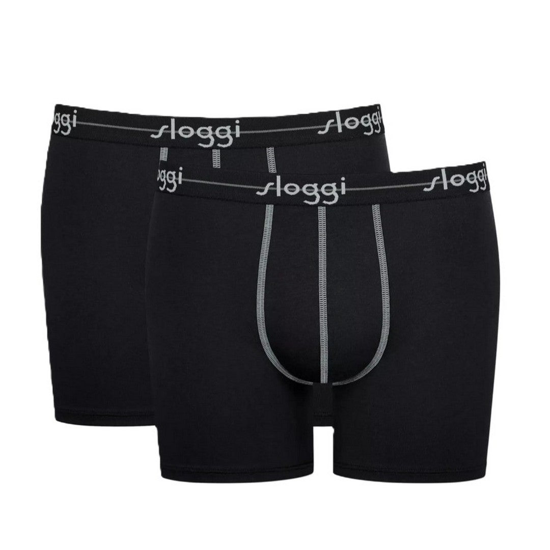 Sloggi 2pack Boxer Uomo Lungo - 10206948 0004 Nero
