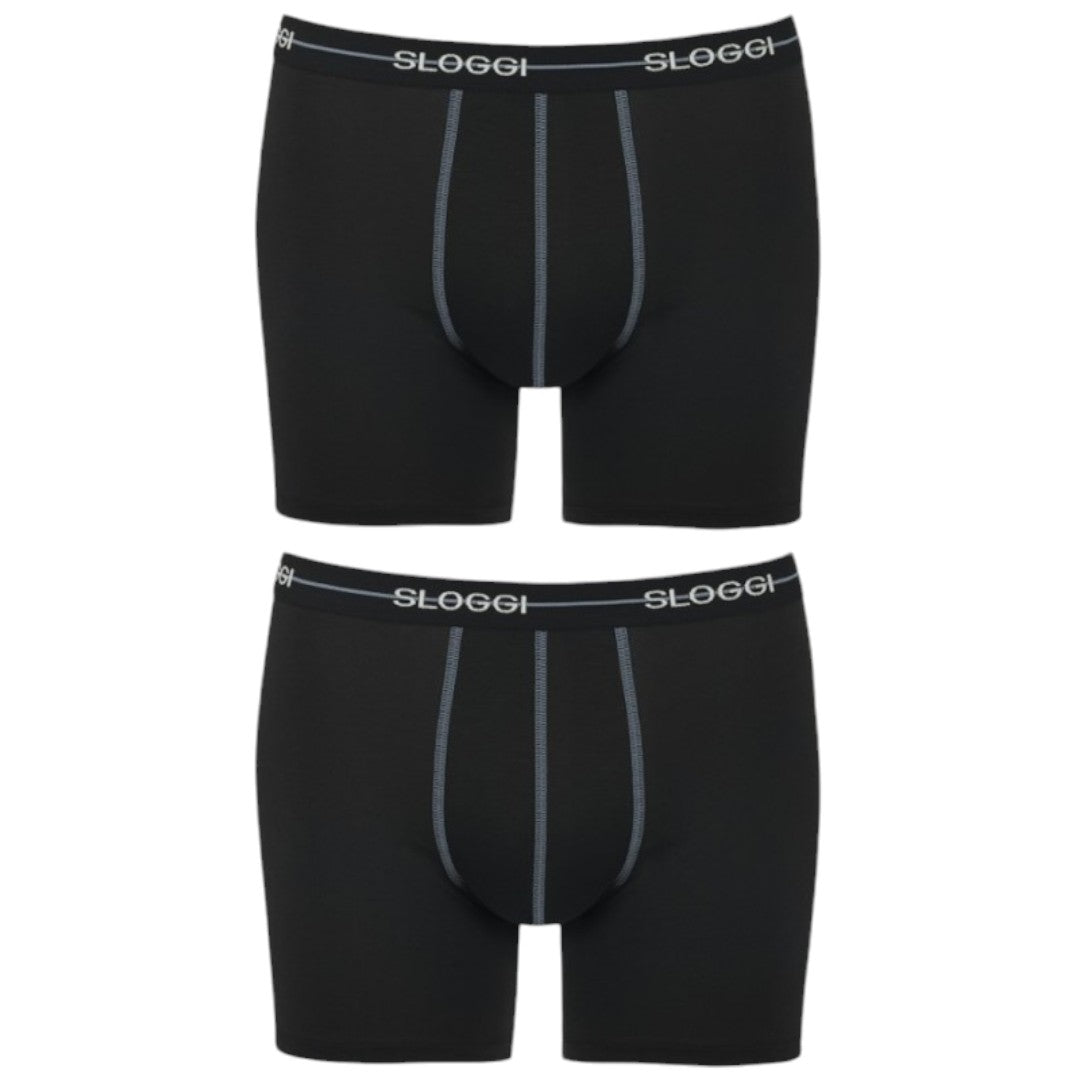 Sloggi 2pack Boxer Uomo Lungo - 10206948 0004 Nero