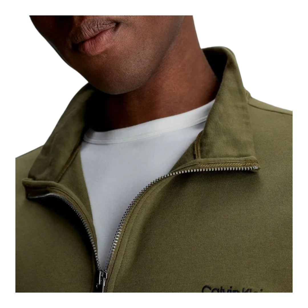 Calvin Klein Felpa Uomo Mezza Zip Olive - 000NM2299E FQ3