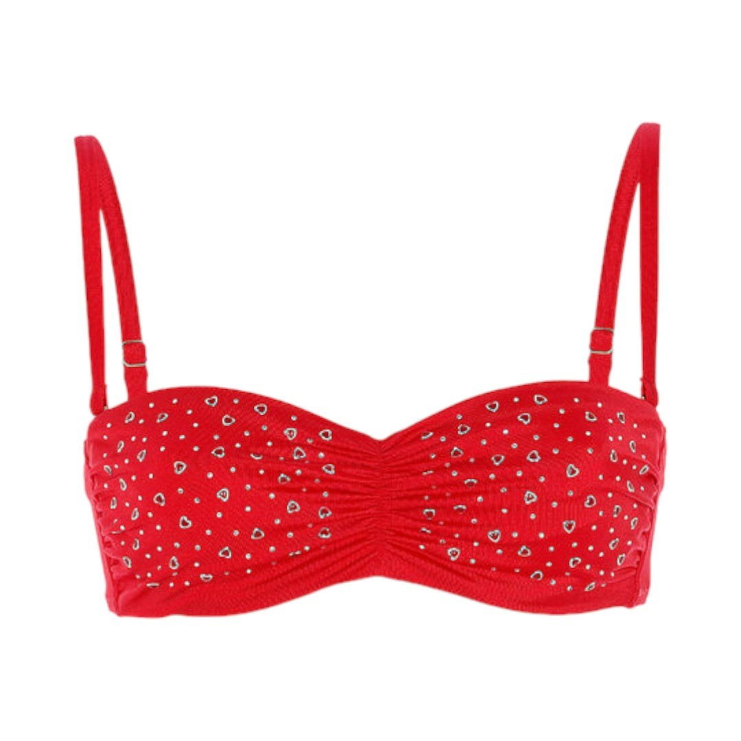 Lovable Costume Reggiseno Donna a fascia Fancy Shiny Micro, rosso- L0D41-008