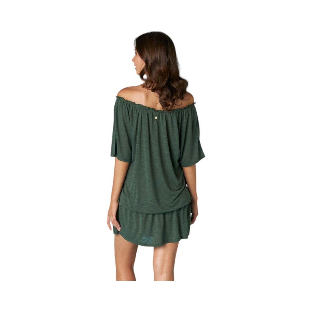 Lovable Abitino Donna in slub viscosa, verde fango- L0D5P-0TX