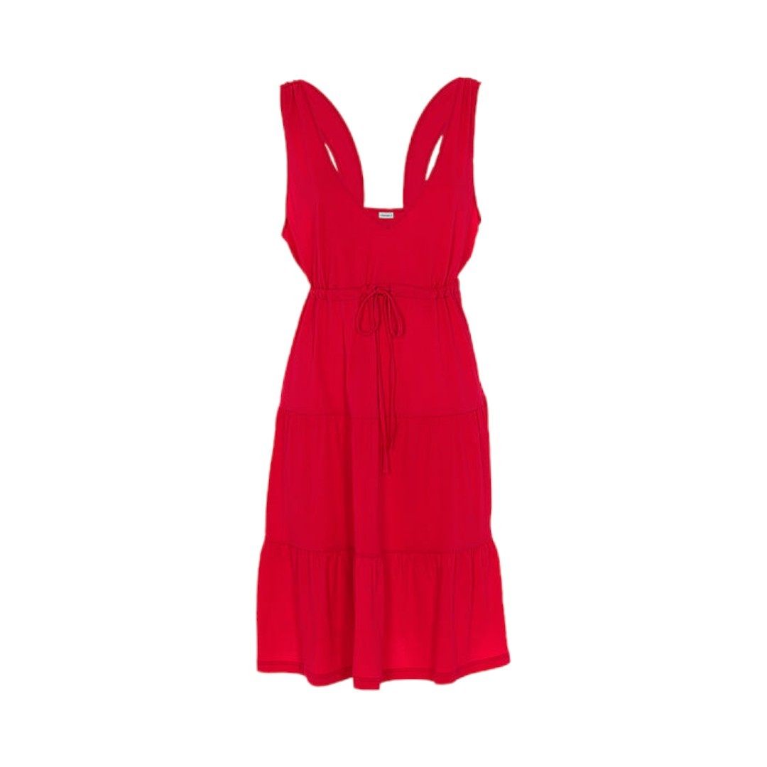 Lovable Abitino Donna scollo a V in jersey di cotone, rosso - L0D5R-0WQ