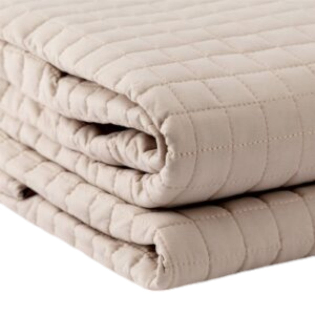 Riviera Quilt Matrimoniale Bicolore Passpartout in Microfibra Beige