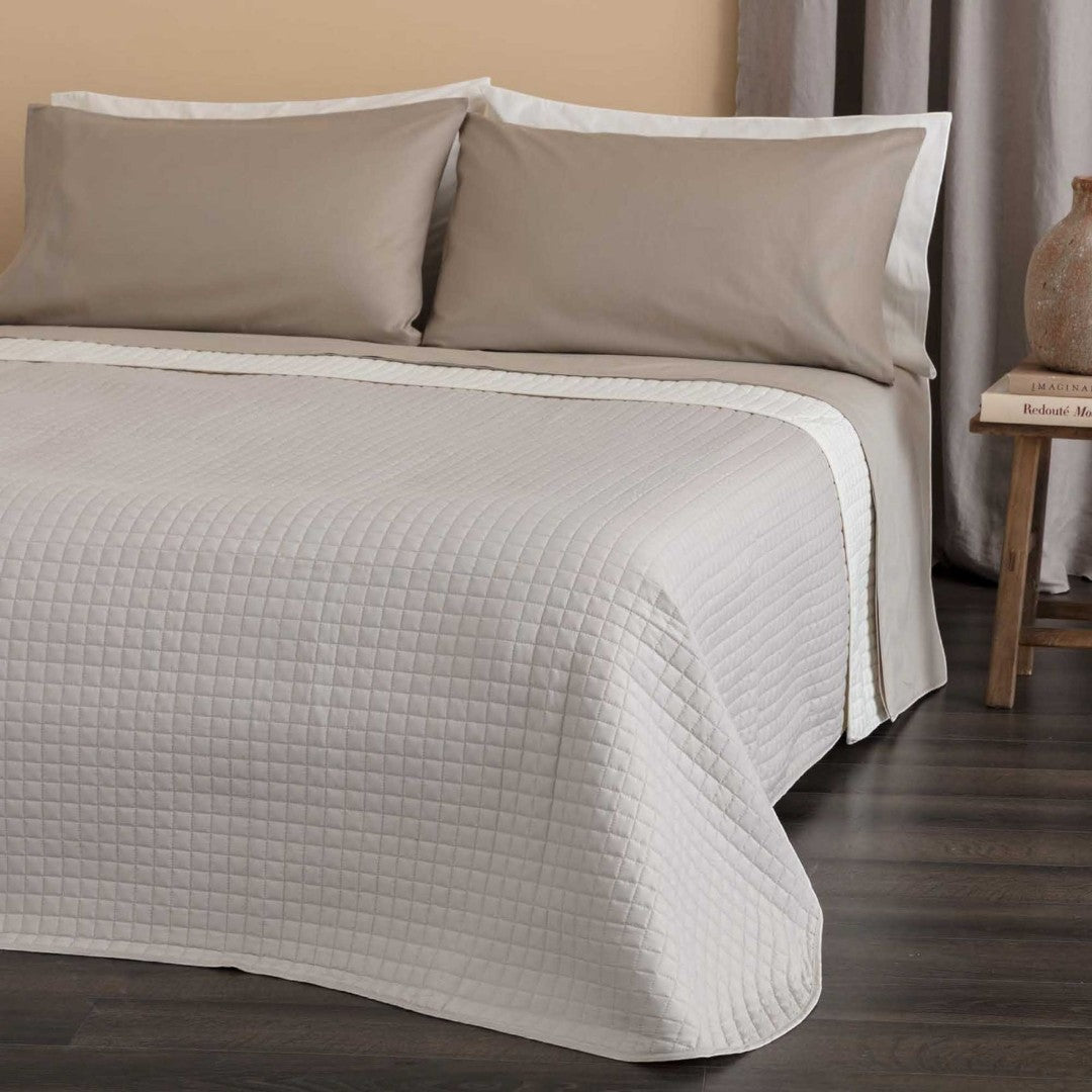 Riviera Quilt Matrimoniale Bicolore Passpartout in Microfibra Grigio