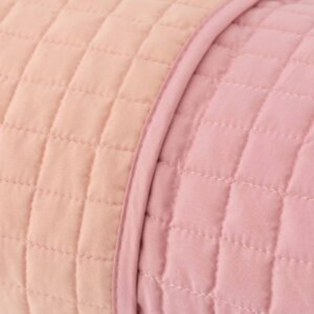 Riviera Quilt Matrimoniale Bicolore Passpartout in Microfibra Rosa Malva