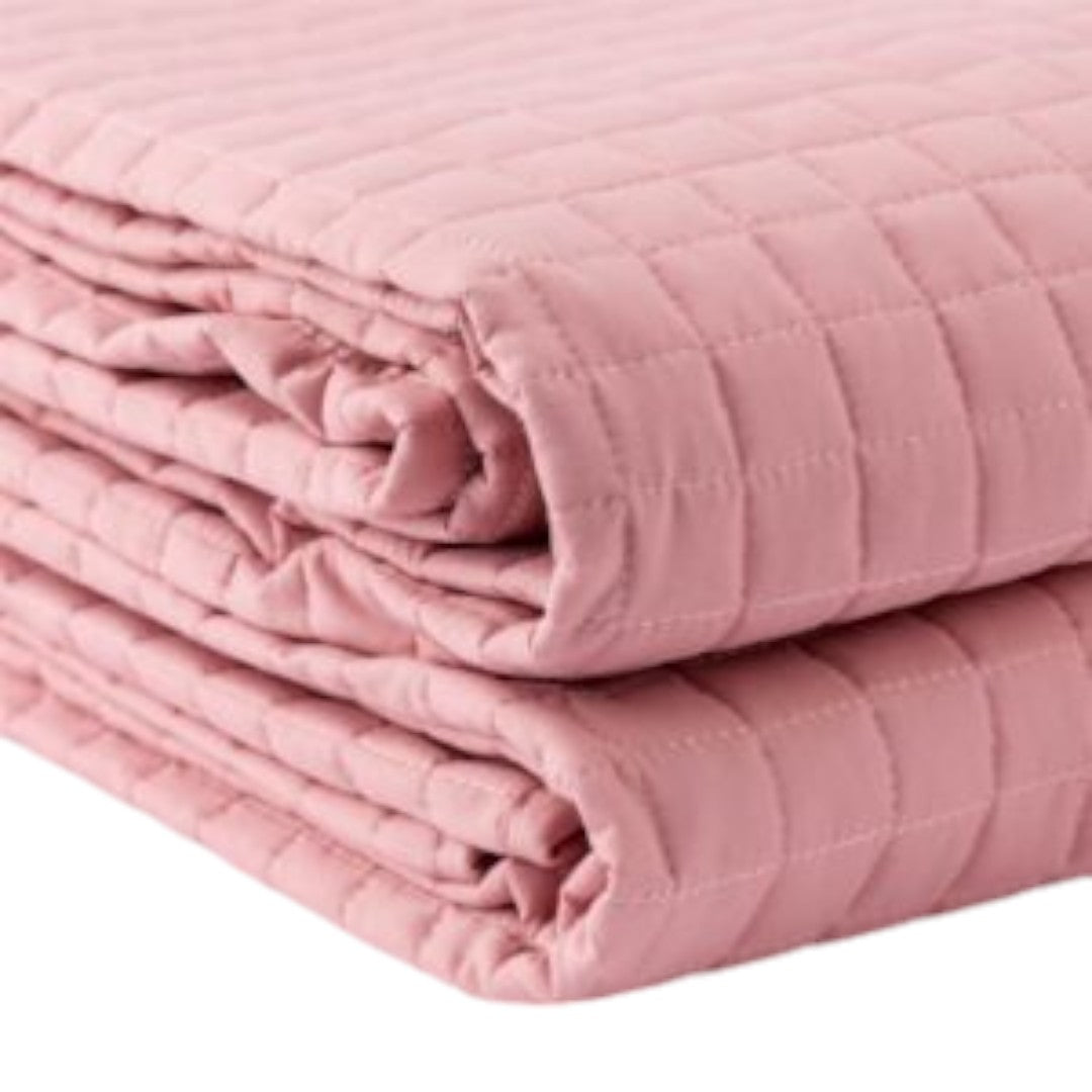 Riviera Quilt Matrimoniale Bicolore Passpartout in Microfibra Rosa Malva