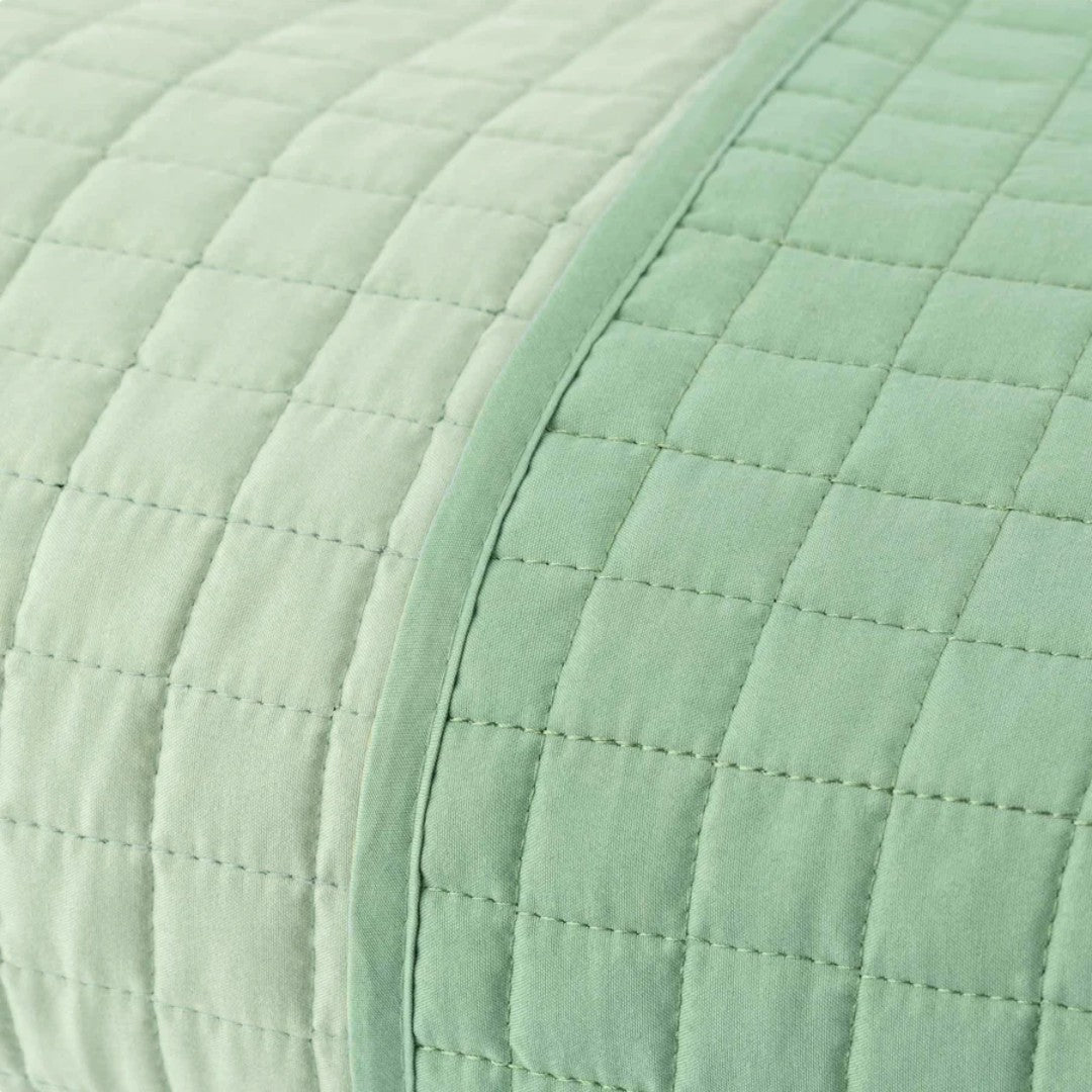 Riviera Quilt Matrimoniale Bicolore Passpartout in Microfibra Verde Giada