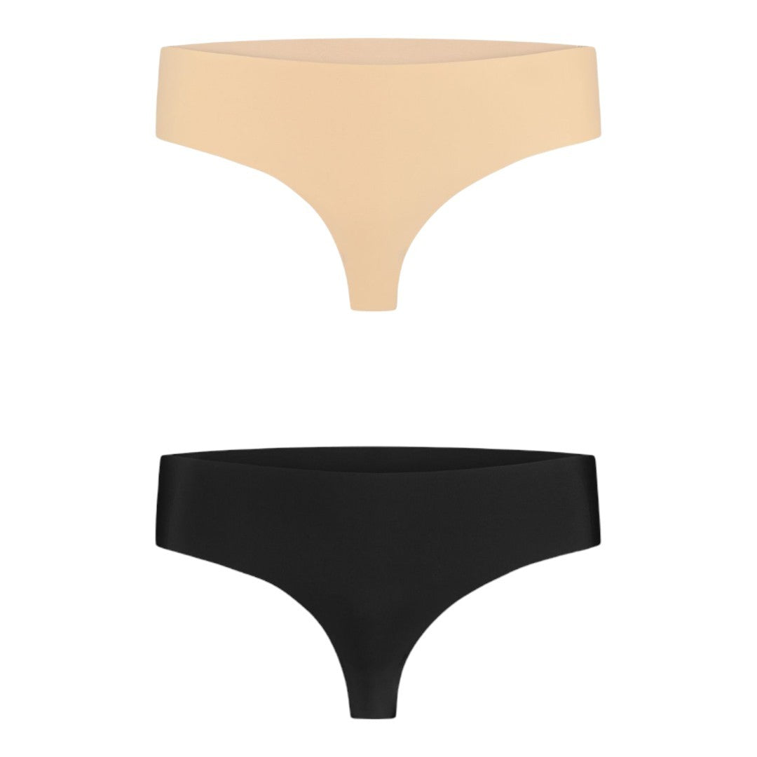 Bye Bra Perizoma Donna invisibile (2 Pack: 1 nudo, 1 nero)