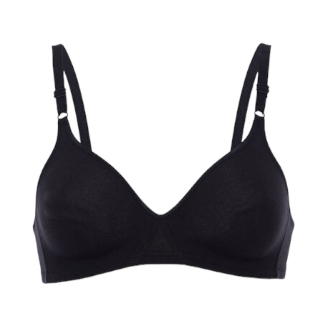 Lovable Reggiseno Donna senza ferretto Cotton Line in cotone, nero- L1604B-004