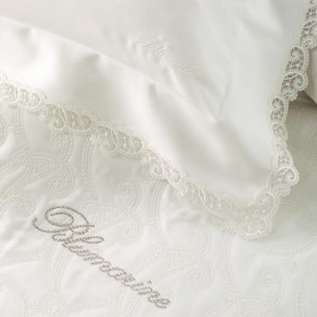 Blumarine Quilt Trapuntato con  Cristalli Corredo Bianco