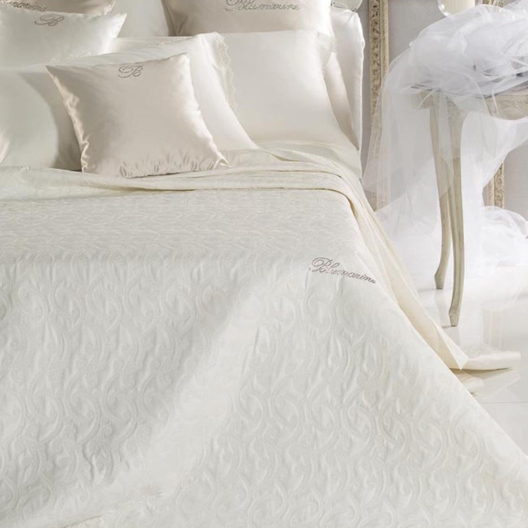 Blumarine Quilt Trapuntato con  Cristalli Corredo Bianco