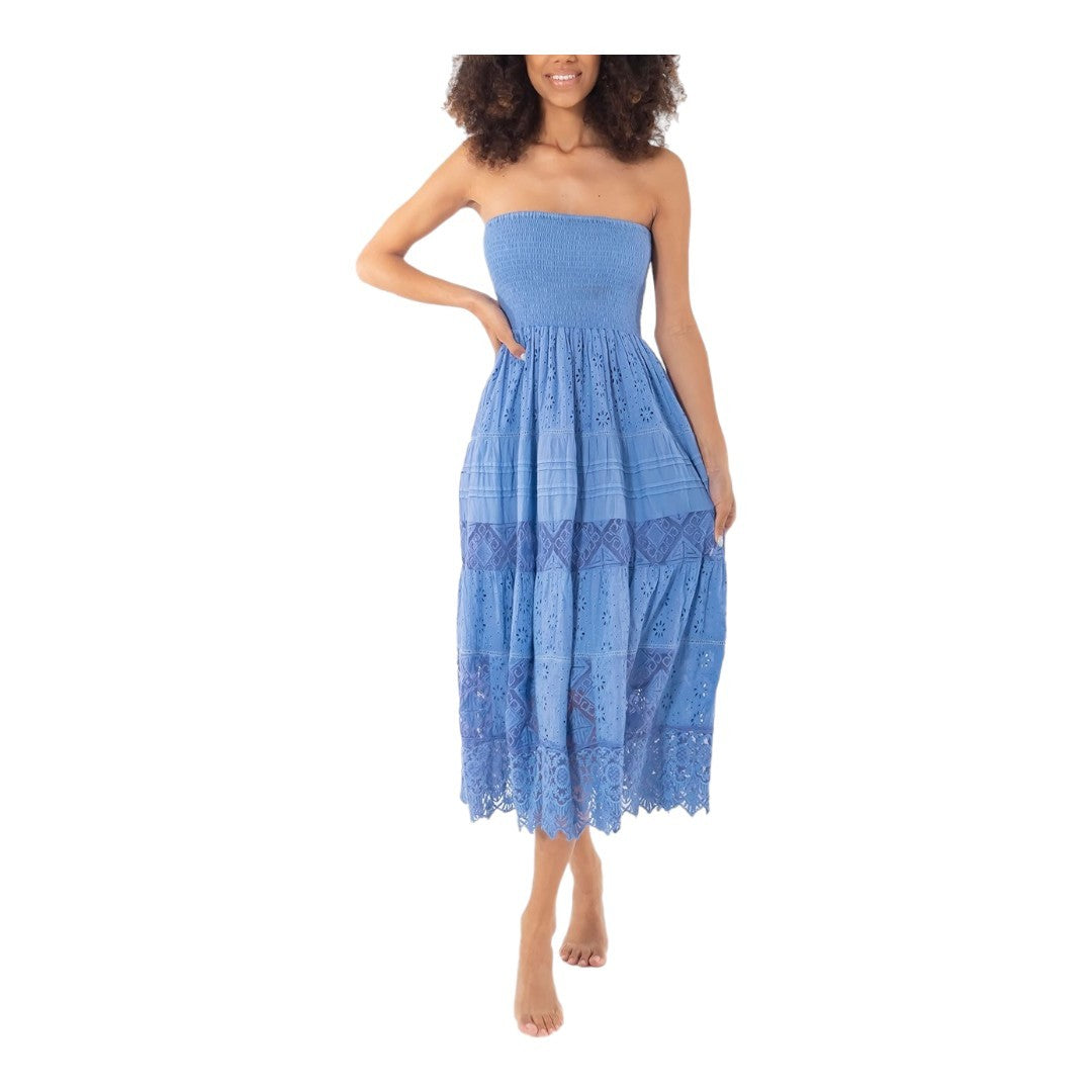 Iconique Abito Donna Gaia Bandeau Midi Blue - IC23-054