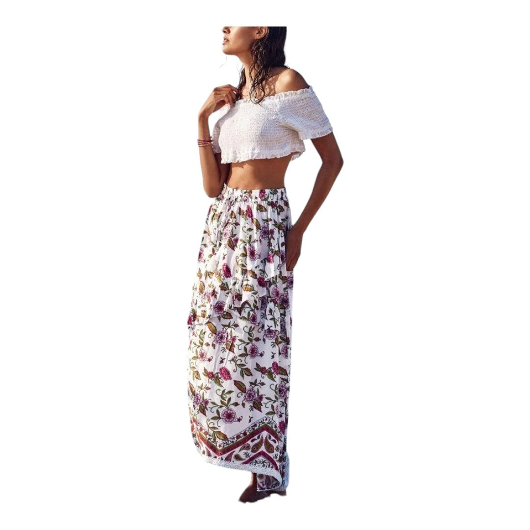 Audrey Skirt Bianco Fiorato