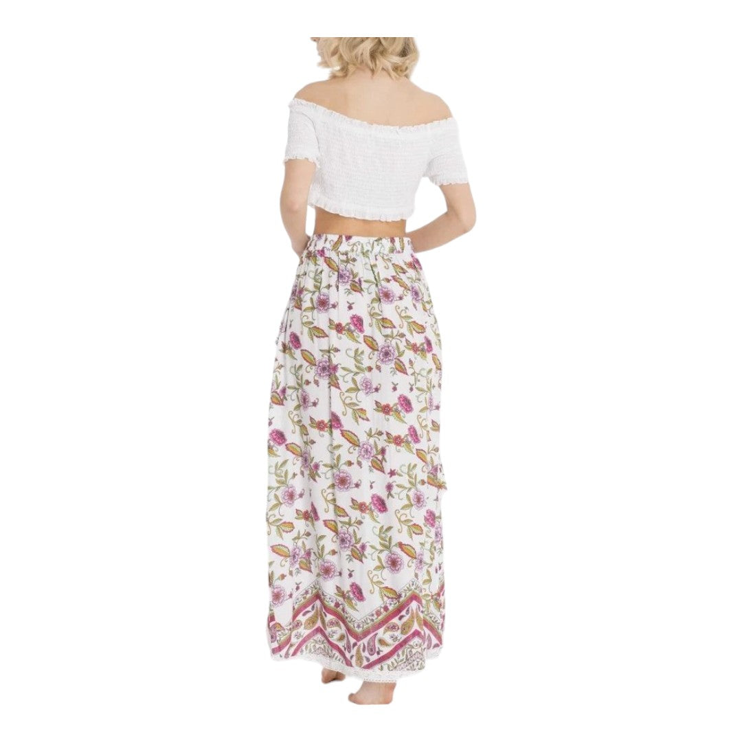 Audrey Skirt Bianco Fiorato