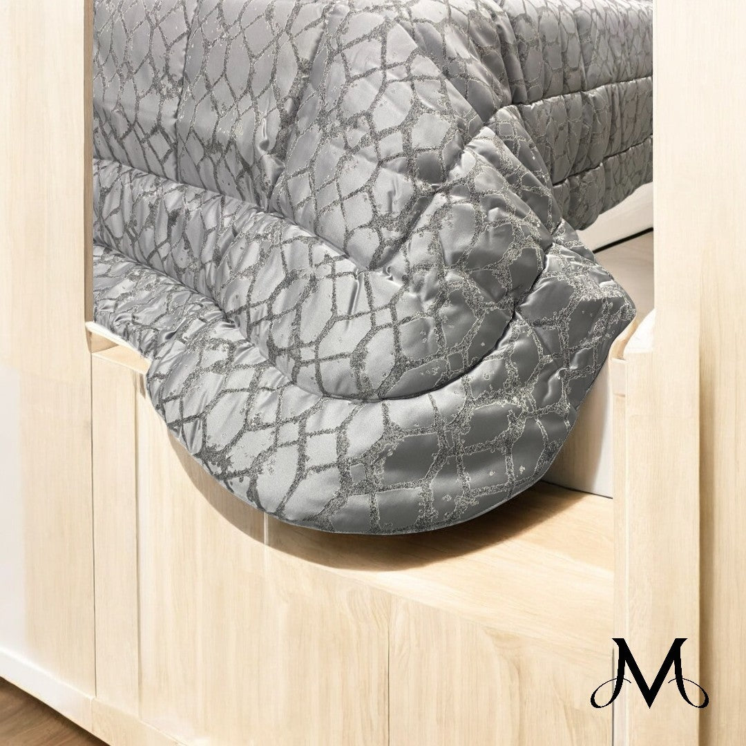 Dondi Home Trapunta Matrimoniale  Spice in Jacquard Platino