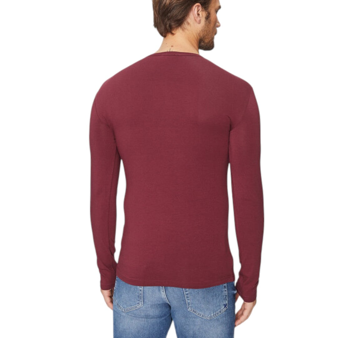 Emporio Armani T-shirt da uomo manica lunga Burgundy 111023 3F715 09876