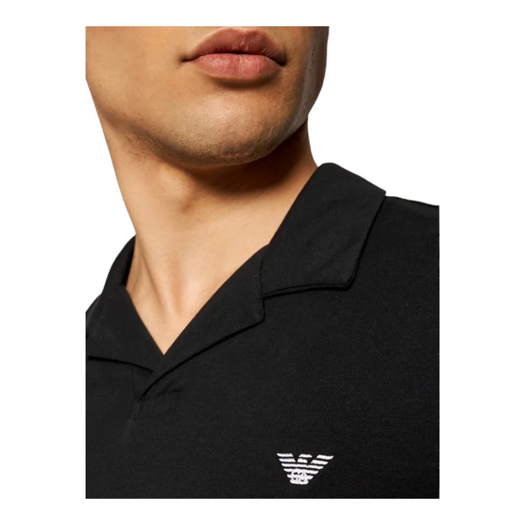 Emporio Armani Polo Uomo Beachwear Jersey Nero- 211837 1P472 00020