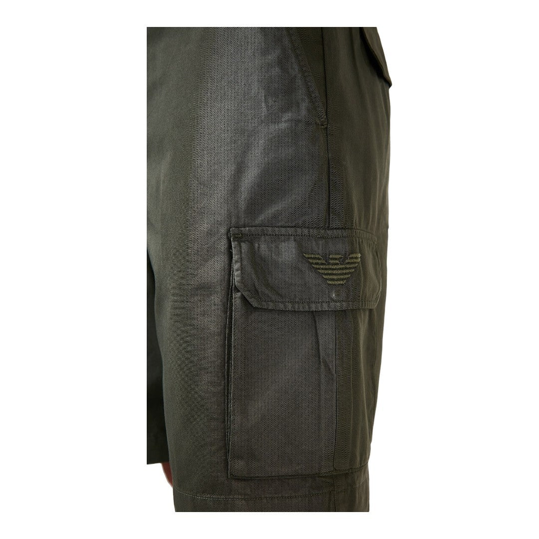 Emporio Armani Bermuda Cargo Cotone Verde Militare - 211835 1P471 00284