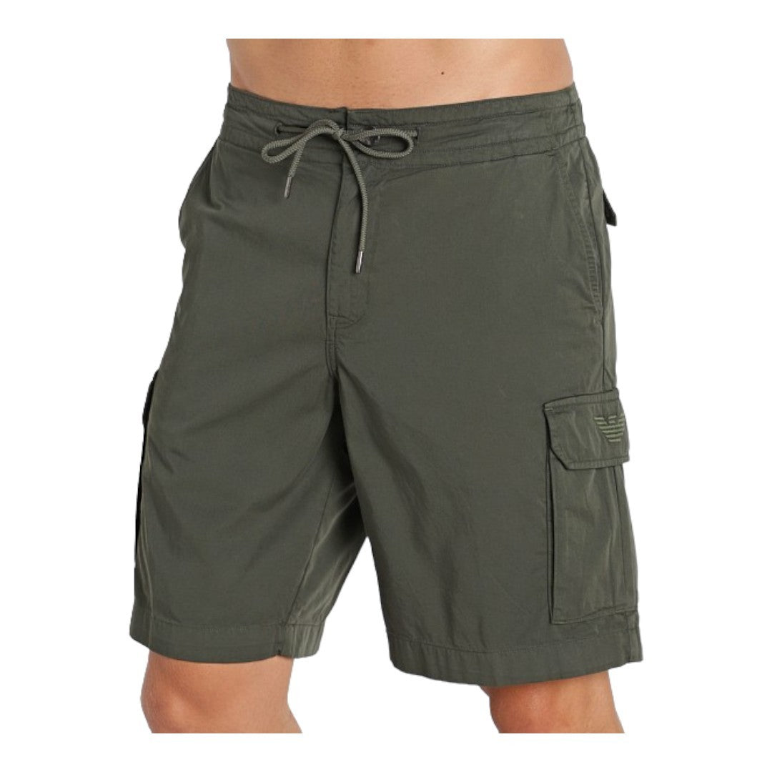 Emporio Armani Bermuda Cargo Cotone Verde Militare - 211835 1P471 00284