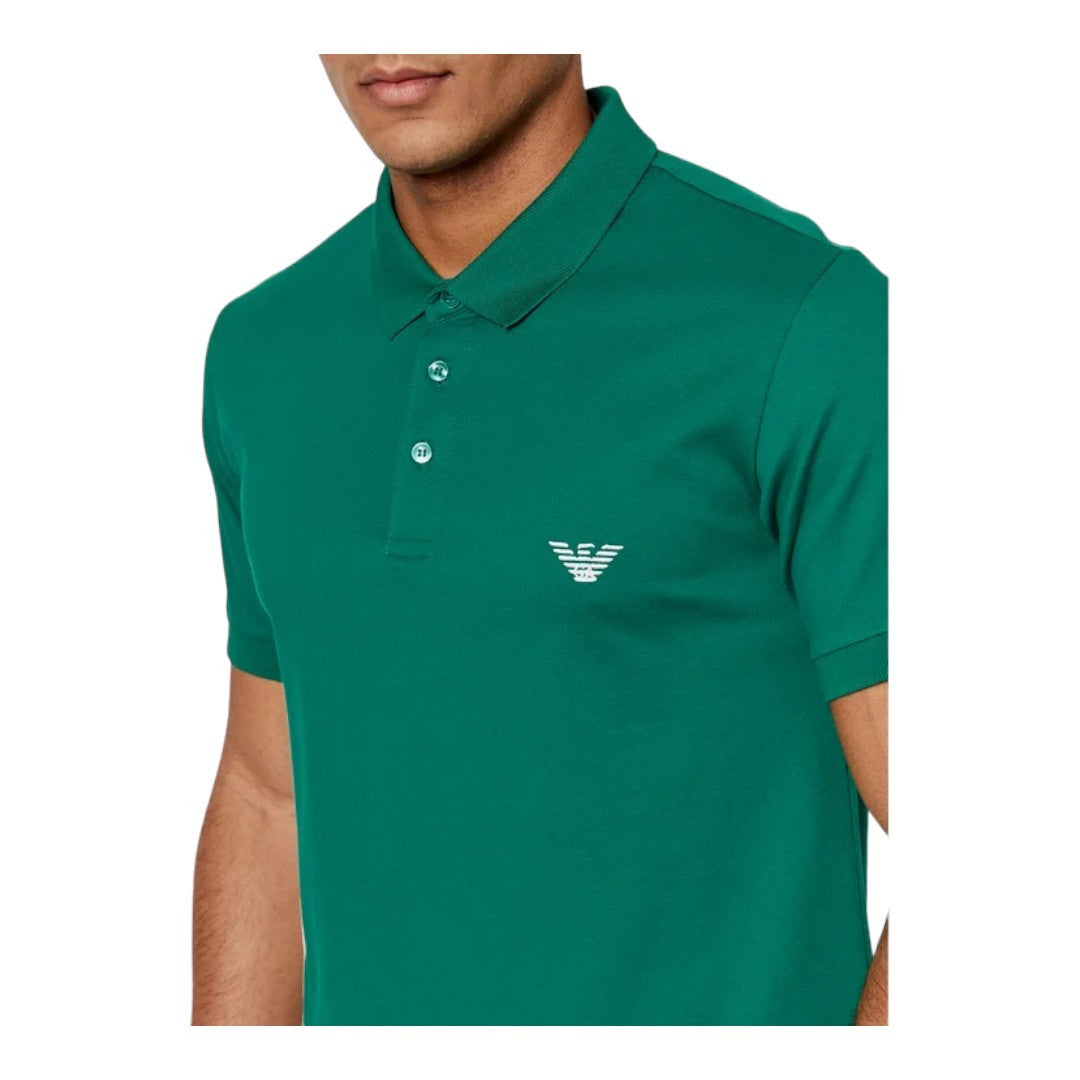 Emporio Armani Polo Uomo Beachwear Piquet Verde - 211804 2R461 01185