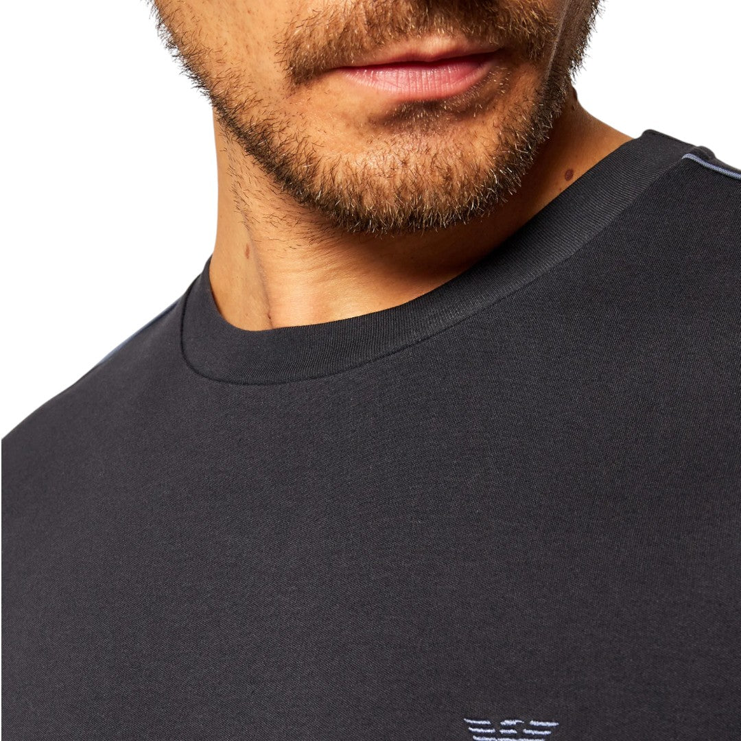 Emporio Armani Pigiama Uomo Caldo Cotone Piping Blu 111928 0A561 00135