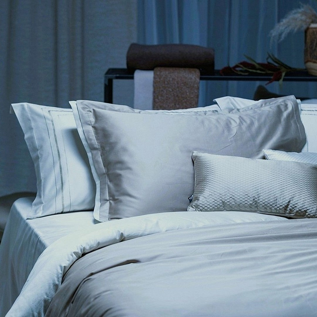 Reevèr St. Regis Copripiumino Double Raso di cotone Silver/cenere