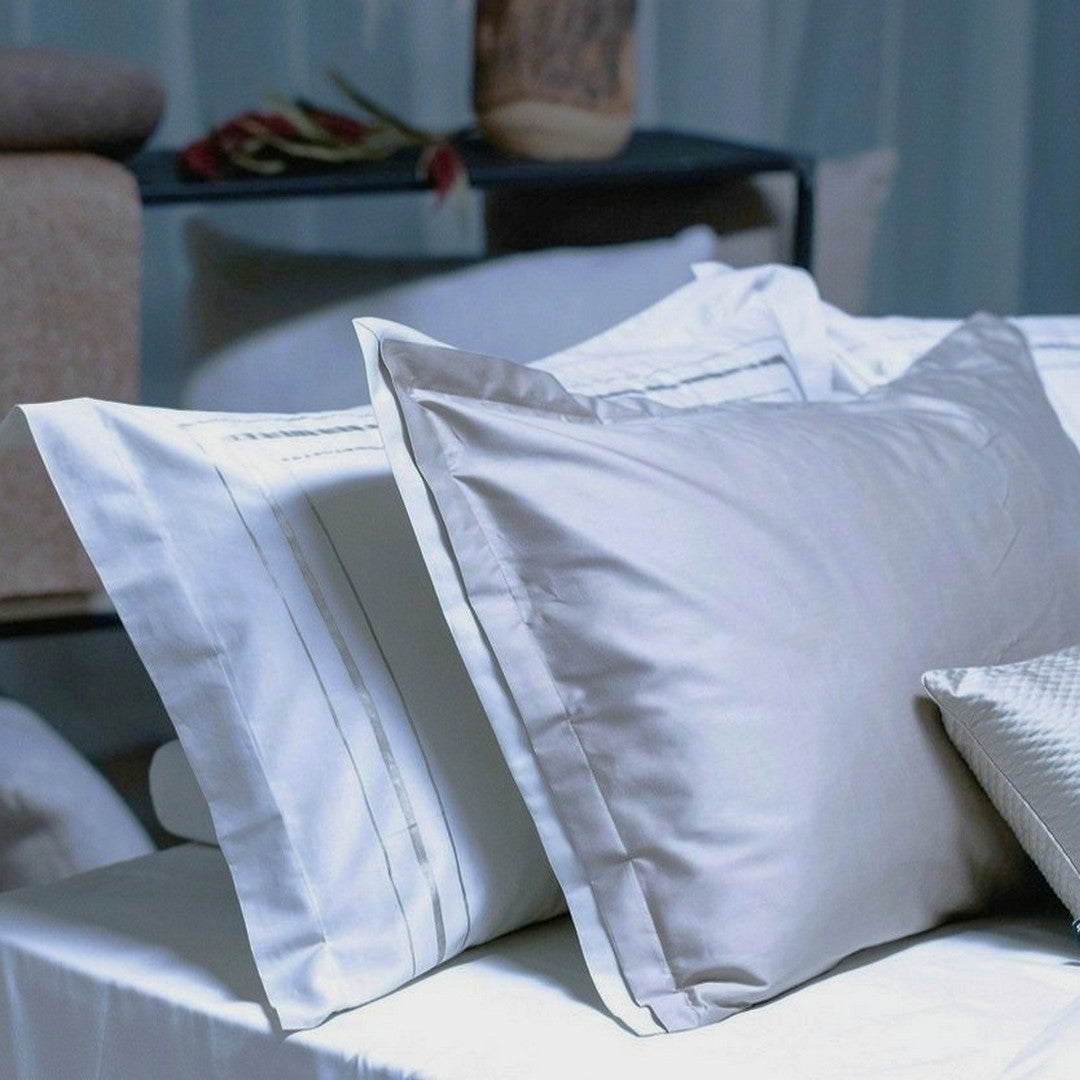 Reevèr St. Regis Copripiumino Double Raso di cotone Silver/cenere