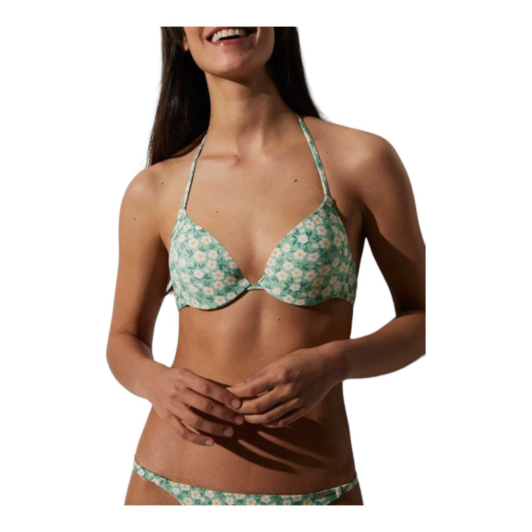 Ysabel Mora Top Ferretto Doppio Push-Up Donna - 82409 - EMERALD GREEN FLOWER