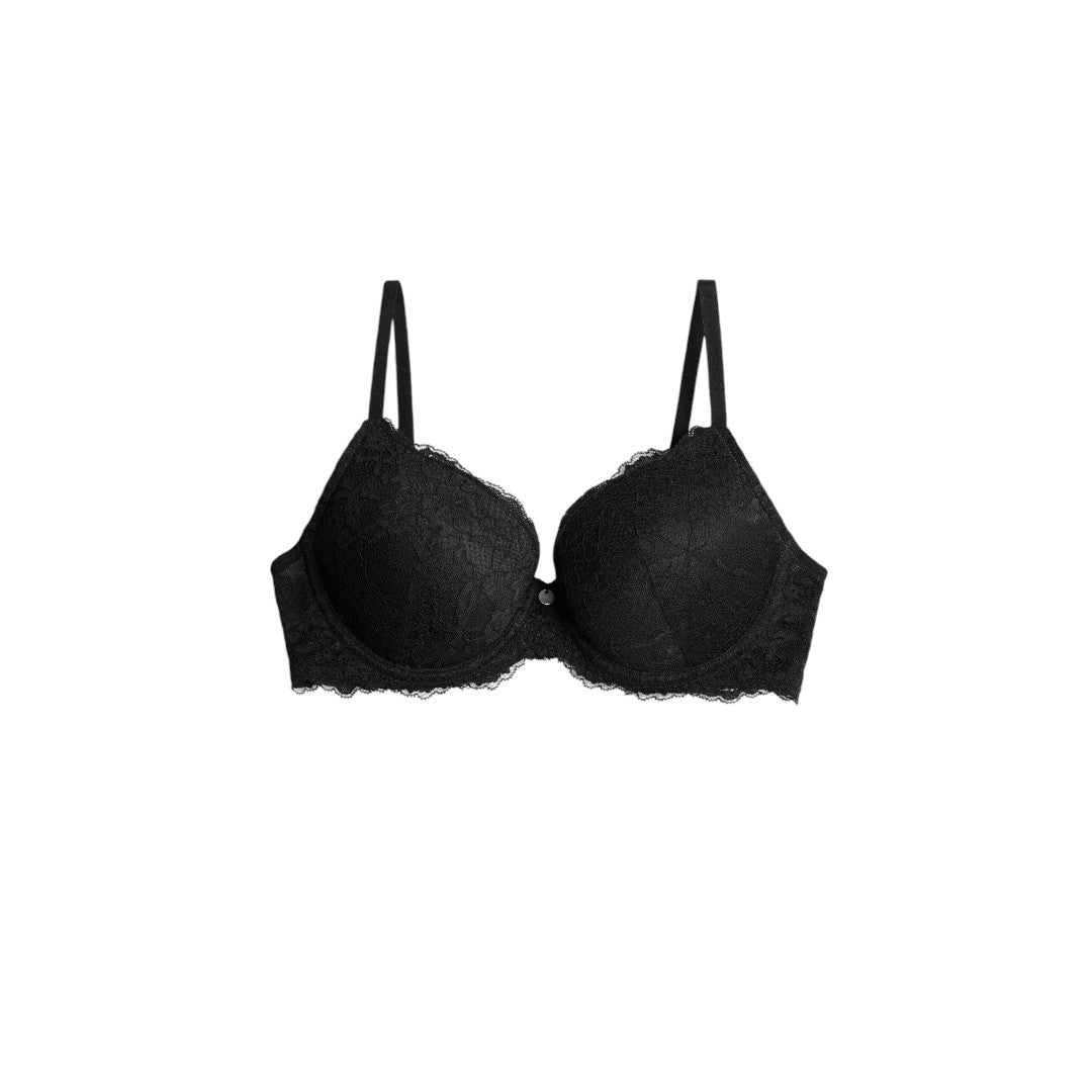 Ysabel Mora Reggiseno Donna Imbottito con ferretto Pizzo-Nero - 10134 C - Nero