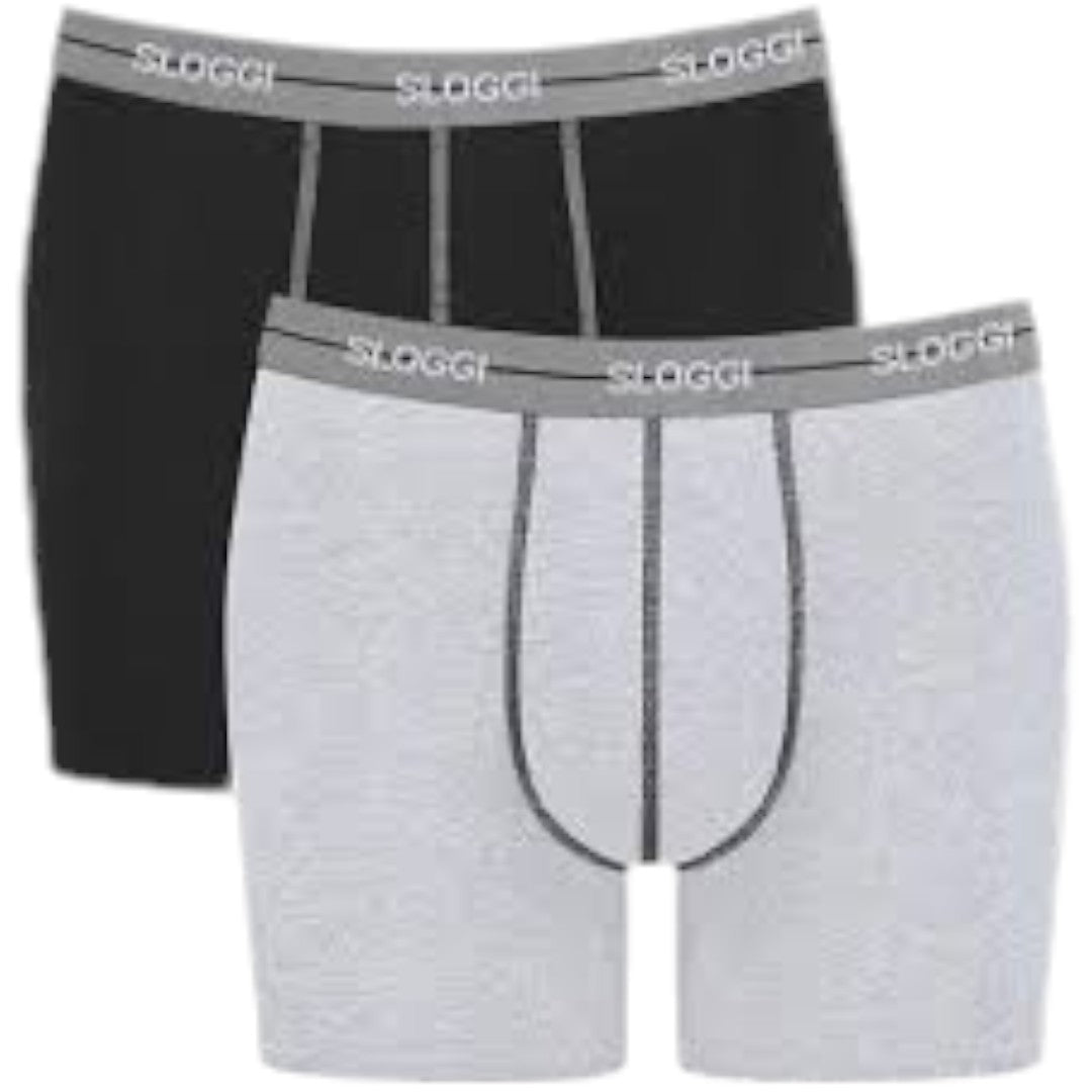 Sloggi 2pack Boxer  Lungo Uomo M013 -Grey Combination