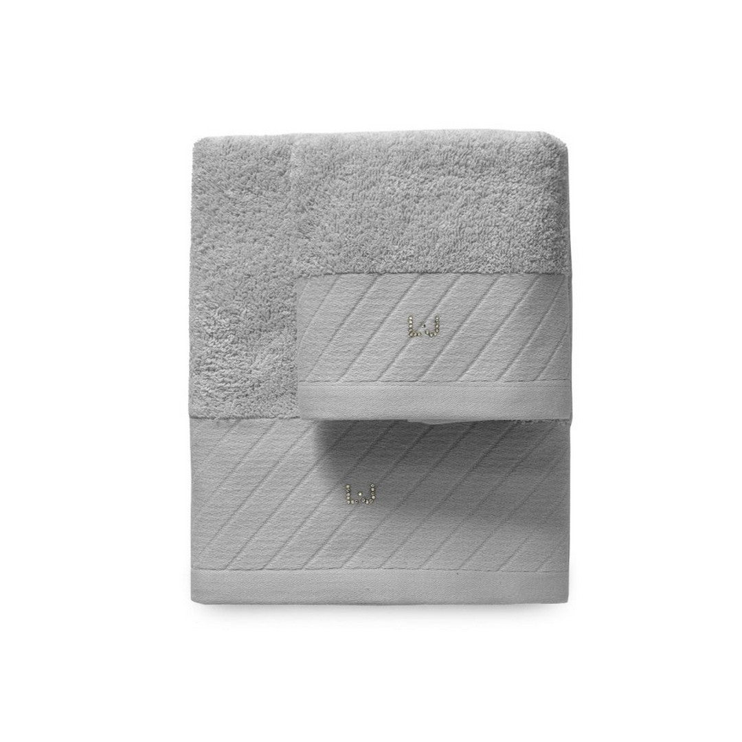Liu Jo Set asciugamani 1+1 Diagonal in Spugna Perla - LB788B - 00144