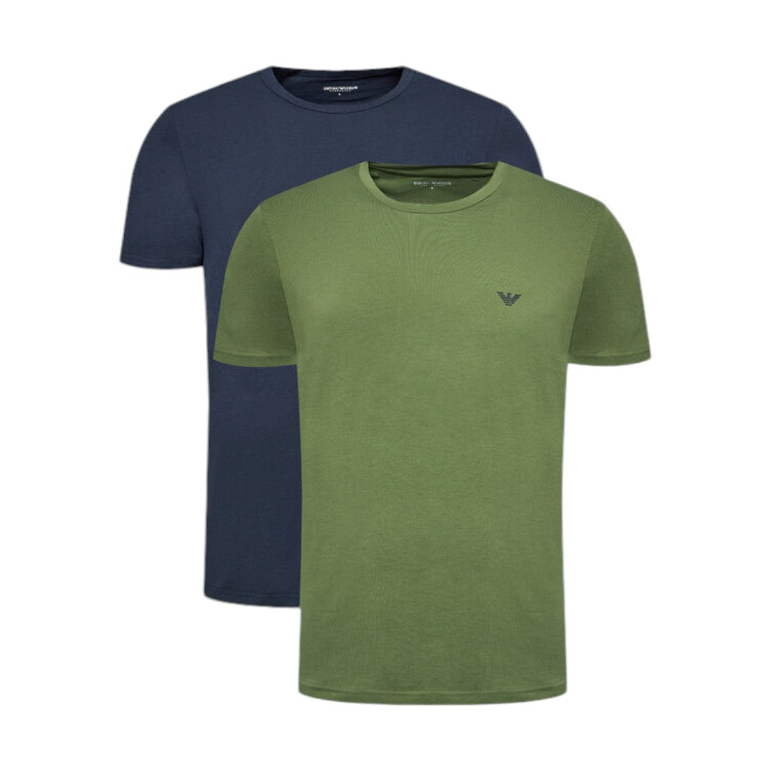 Emporio Armani T-Shirt Uomo Loungewear Set Marine/Oliva - 111267 4F720 75836