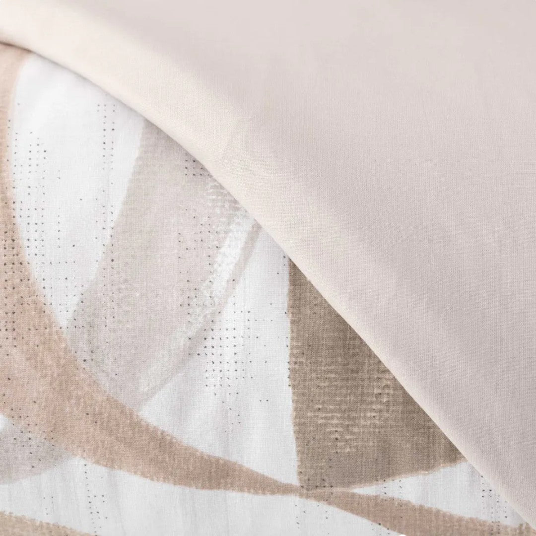 Riviera Copripiumino Robert Parure 2P Cotone Stampato Beige Sabbia - LF0709 0101